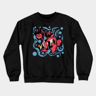 winged rabbit cartoon Crewneck Sweatshirt